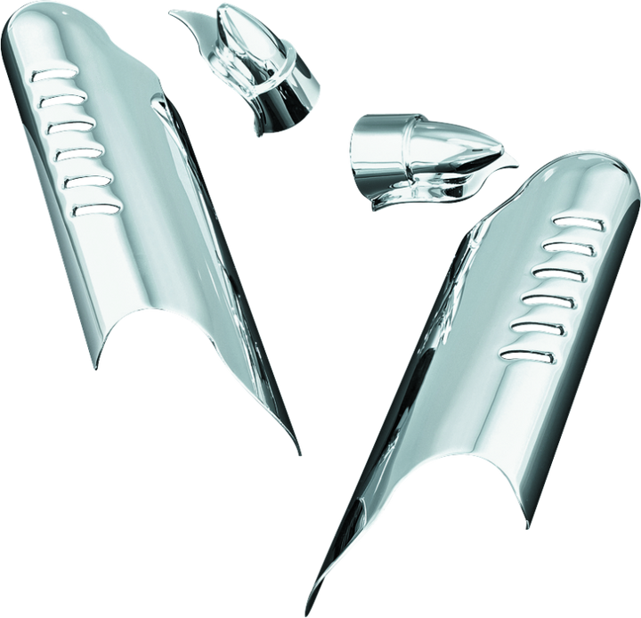 Kuryakyn Lower Leg Deflector Shields 00-13 Touring Chrome - Bull Strap