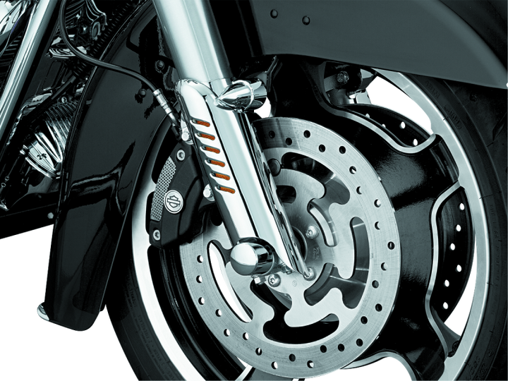 Kuryakyn Lower Leg Deflector Shields 00-13 Touring Chrome - Bull Strap