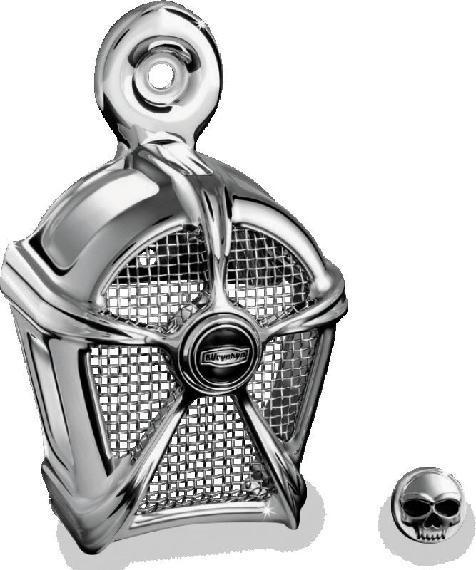 Kuryakyn Mach 2 Horn Cover Chrome With Chrome Mesh - Bull Strap