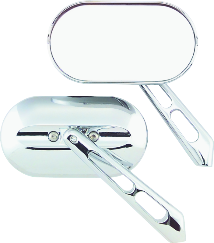 Kuryakyn Magnum Mirrors Small Flat Glass Chrome - Bull Strap