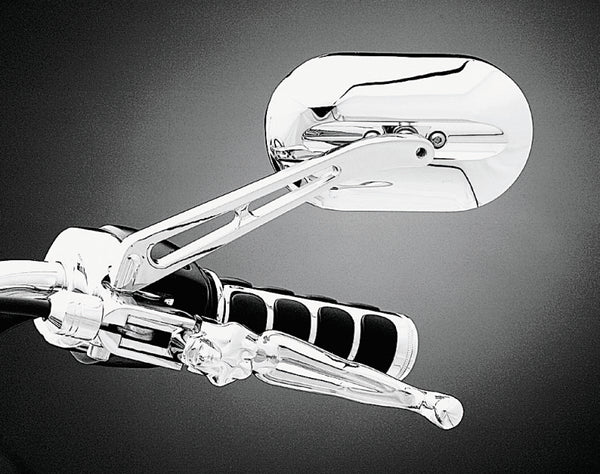 Kuryakyn Magnum Plus Mirror Flat Glass Chrome - Bull Strap