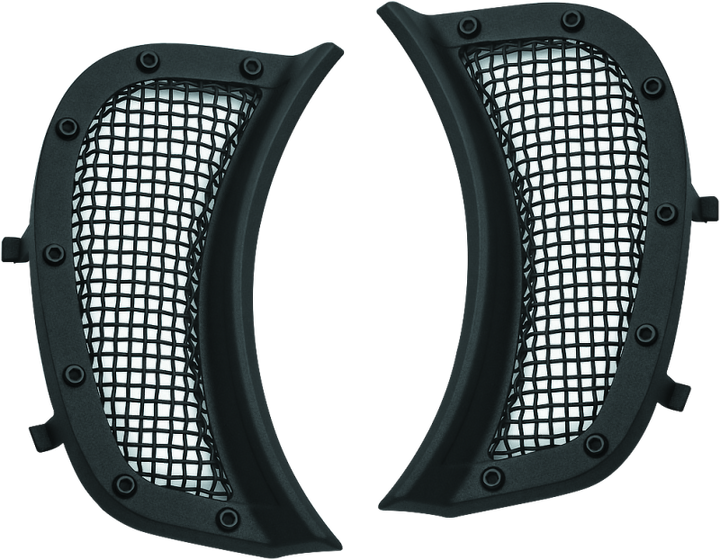 Kuryakyn Mesh Headlight Vent Accents Black - Bull Strap