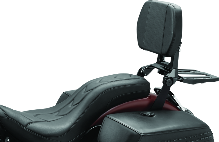 Kuryakyn Neo Driver & Passenger Backrest Black - Bull Strap