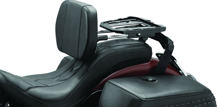 Kuryakyn Neo Driver & Passenger Backrest Black - Bull Strap