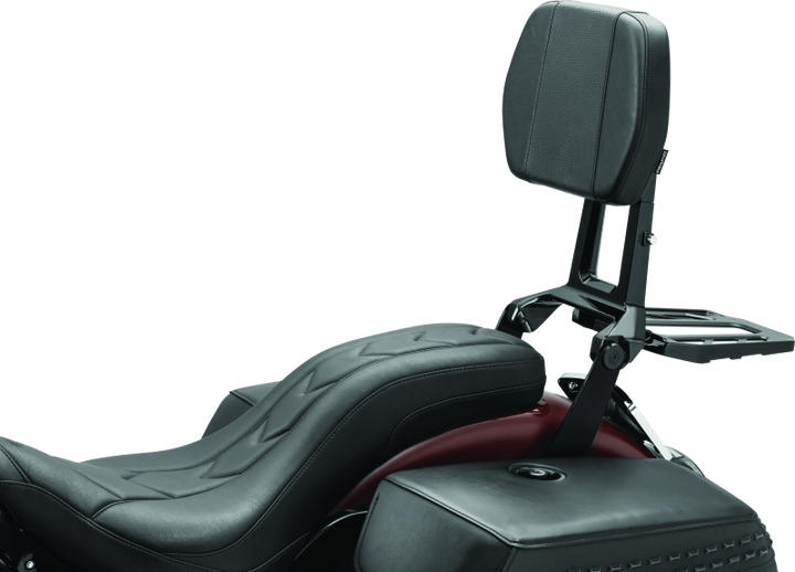 Kuryakyn Neo Driver & Passenger Backrest Black - Bull Strap