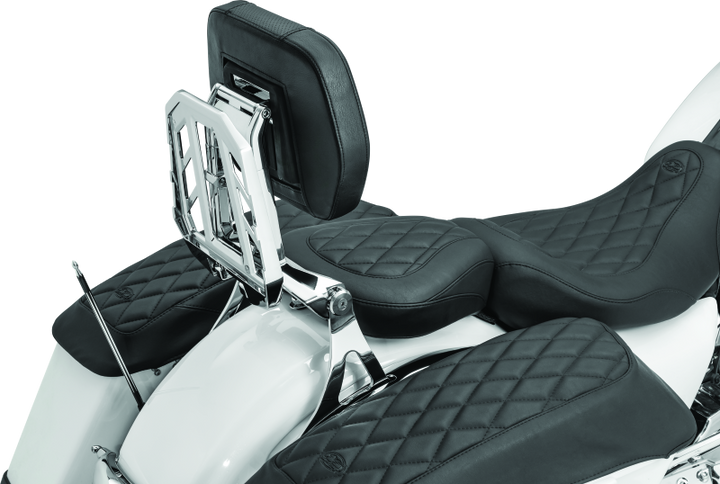 Kuryakyn Neo Driver & Passenger Backrest Chrome - Bull Strap