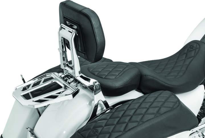 Kuryakyn Neo Driver & Passenger Backrest Chrome - Bull Strap