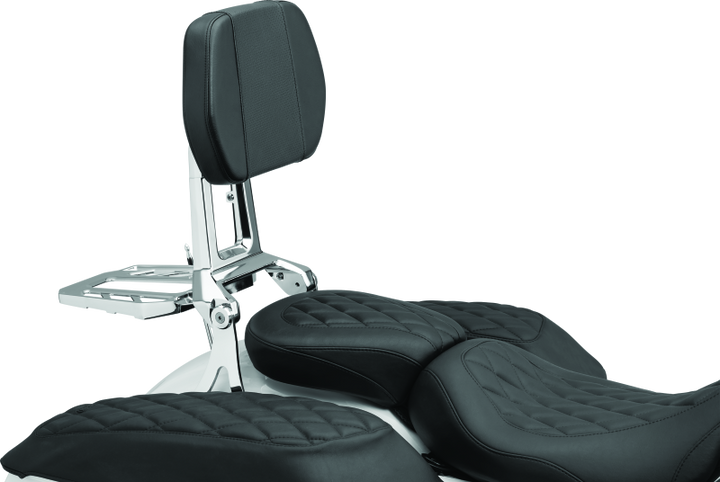 Kuryakyn Neo Driver & Passenger Backrest Chrome - Bull Strap