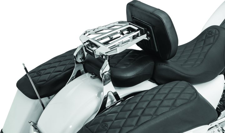 Kuryakyn Neo Driver & Passenger Backrest Chrome - Bull Strap