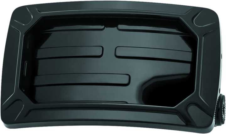 Kuryakyn Nova Curved Horizontal Mount Side License Plate Holder Gloss Black - Bull Strap