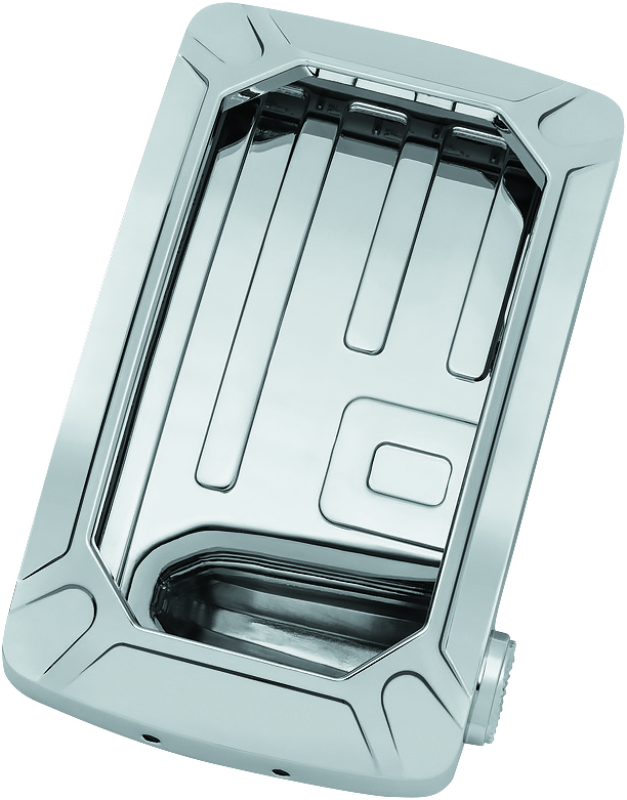 Kuryakyn Nova Curved Vertical Mount Side License Plate Holder Chrome - Bull Strap