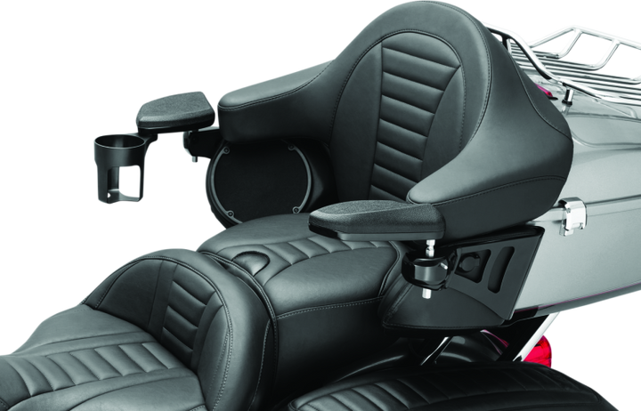 Kuryakyn Passenger Armrests 14-Up Touring and Tri Glide Black - Bull Strap