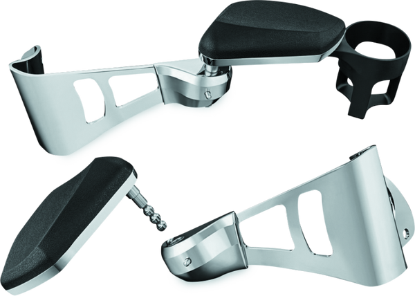 Kuryakyn Passenger Armrests 14-Up Touring and Tri Glide Chrome - Bull Strap