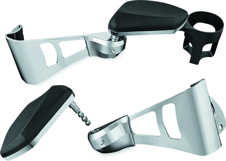 Kuryakyn Passenger Armrests 14-Up Touring and Tri Glide Chrome - Bull Strap