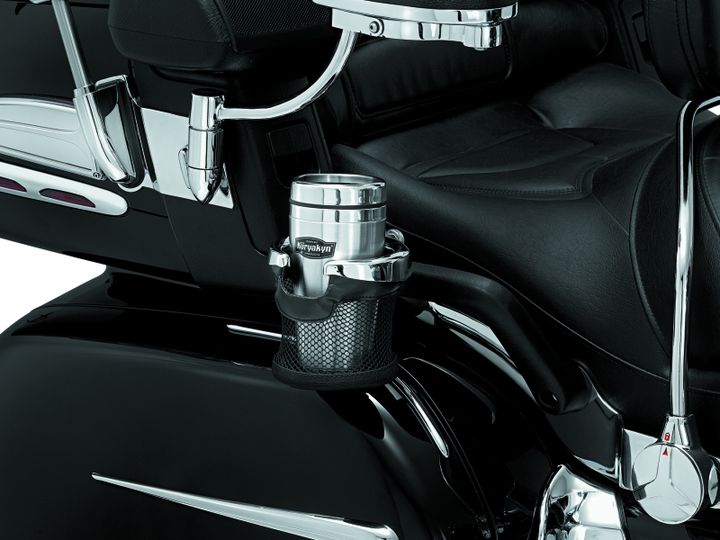 Kuryakyn Passenger Drink Holder 01-17 GL1800 Chrome - Bull Strap