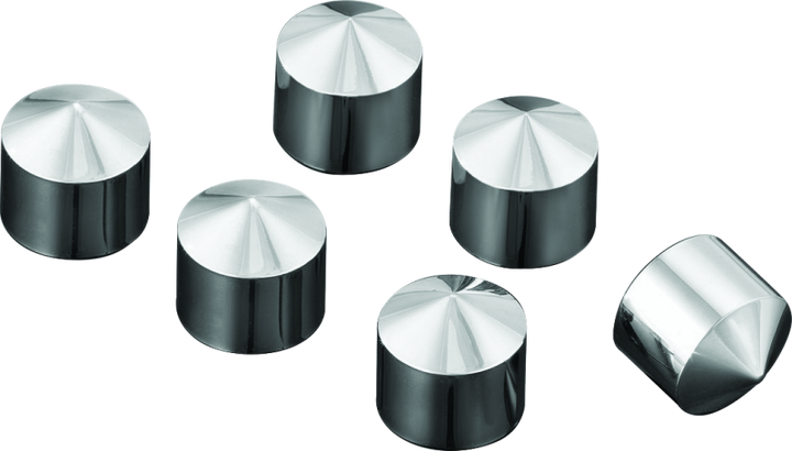 Kuryakyn Peaked Rocker Box Bolt Covers 6 Piece Twin Cam & Milwaukee-8 - Bull Strap