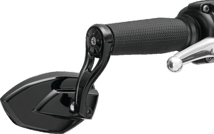 Kuryakyn Phantom Bar End Mirror Gloss Black - Bull Strap