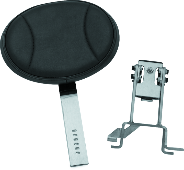 Kuryakyn Plug-N-Go Driver Backrest 14-Up Indian Black Pad, Chrome - Bull Strap