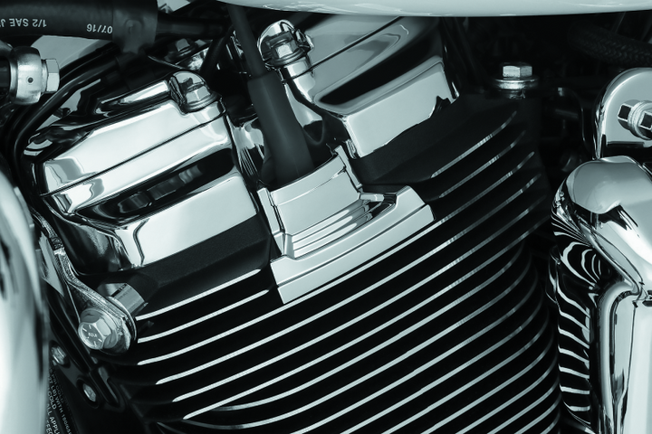 Kuryakyn Precision Spark Plug Cover Milwaukee-8 Chrome - Bull Strap