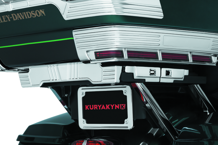 Kuryakyn Quick Adjust Tour-Pak Relocator 14-Up Touring Chrome - Bull Strap