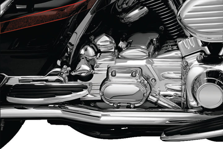 Kuryakyn Rear Cylinder Base Cover For 02-06 Touring Models Chrome - Bull Strap