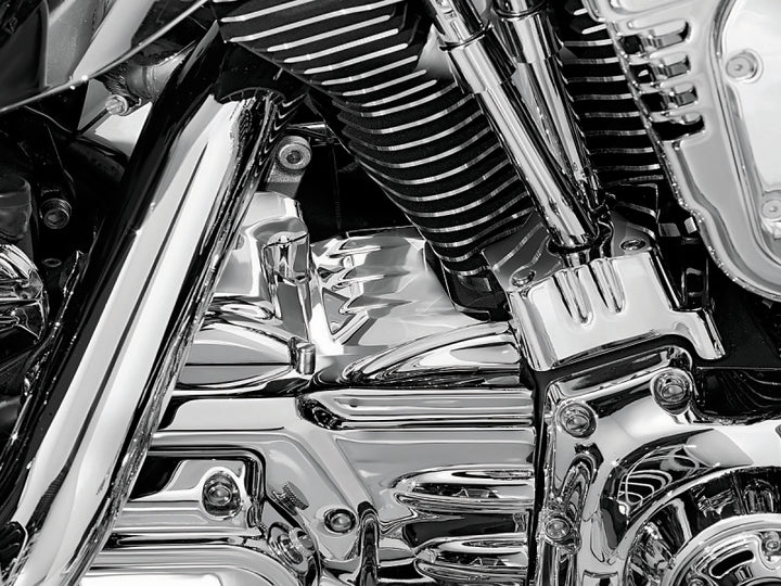 Kuryakyn Rear Cylinder Base Cover For 02-06 Touring Models Chrome - Bull Strap