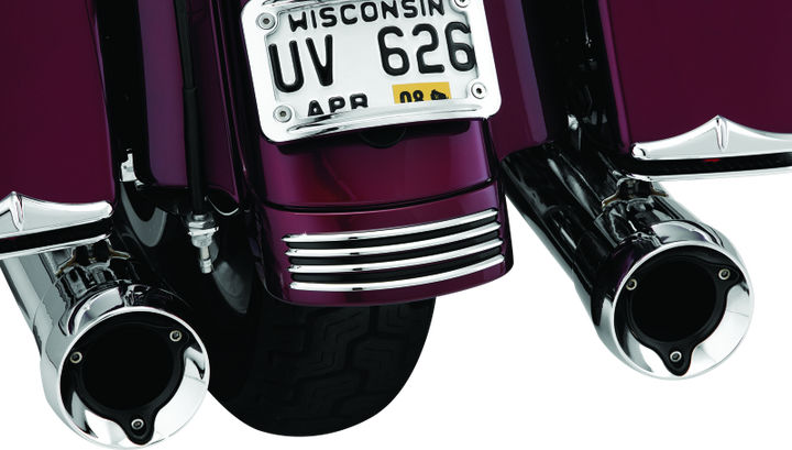 Kuryakyn Rear Fender Accents FLHX & FLTR Models Chrome - Bull Strap
