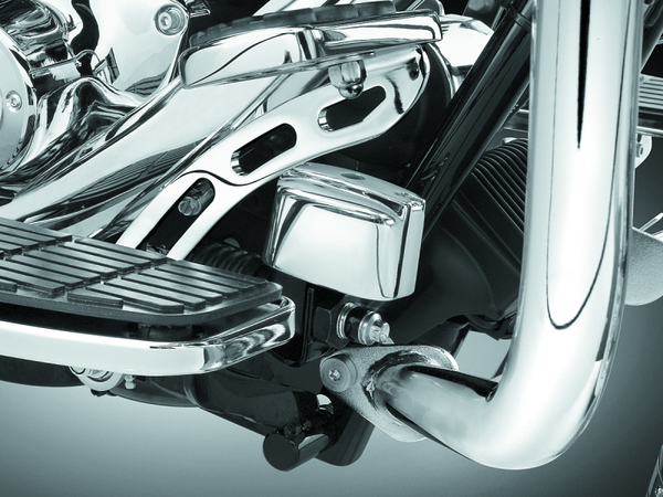 Kuryakyn Rear Master Cylinder Cover 99-07 Touring, 00-17 Softail Models Chrome - Bull Strap