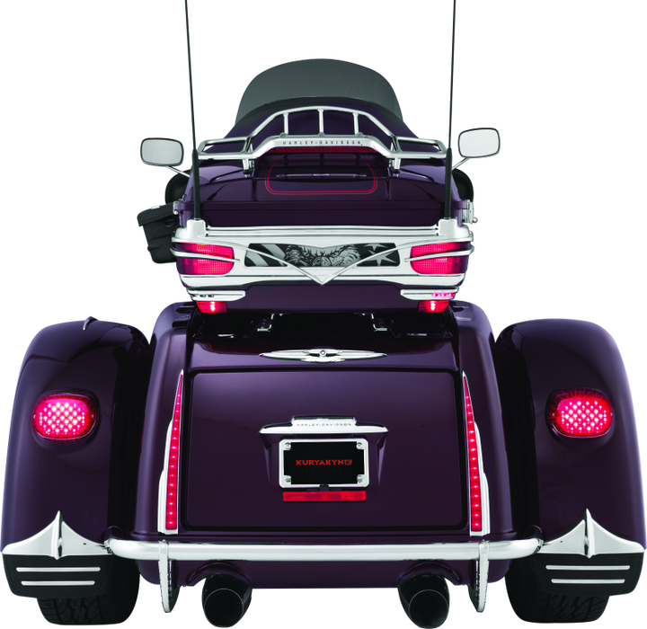 Kuryakyn Rear Mud Flaps For Trikes Chrome - Bull Strap