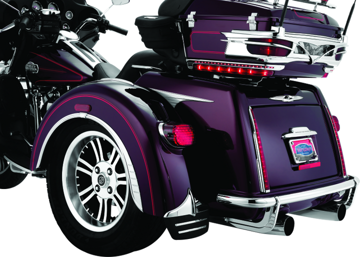 Kuryakyn Rear Mud Flaps For Trikes Chrome - Bull Strap