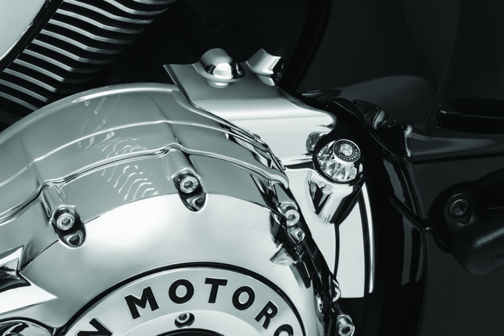 Kuryakyn Rear Oil Panel Accent Chrome Indian - Bull Strap
