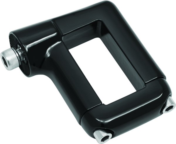 Kuryakyn Side Mount License Plate Clamp Black - Bull Strap