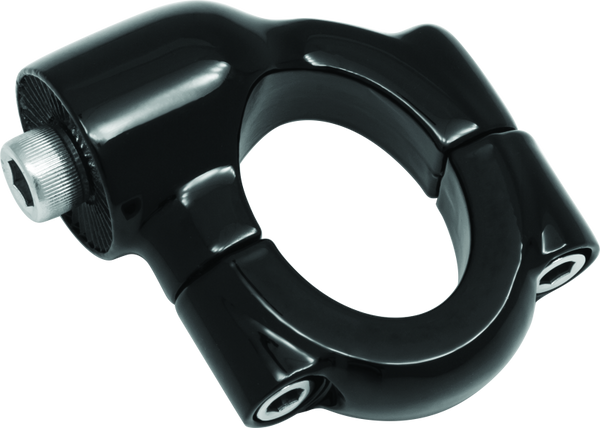Kuryakyn Side Mount License Plate Holder Clamp Softail Models Gloss Black - Bull Strap