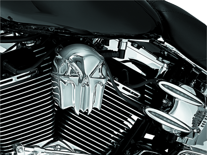 Kuryakyn Skull Horn Cover Chrome - Bull Strap