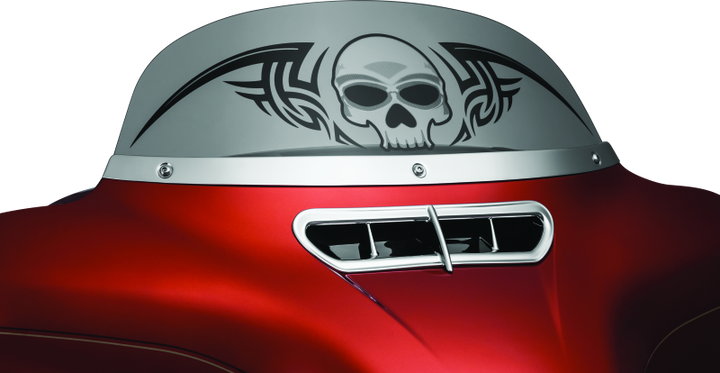 Kuryakyn Smooth Windshield Trim 14-Up Touring Chrome - Bull Strap