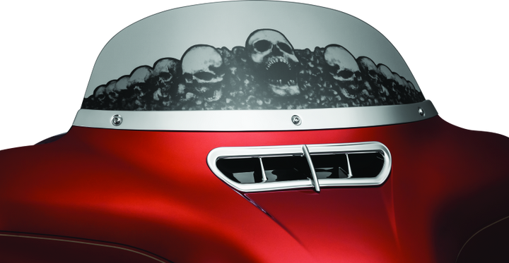 Kuryakyn Smooth Windshield Trim 14-Up Touring Chrome - Bull Strap