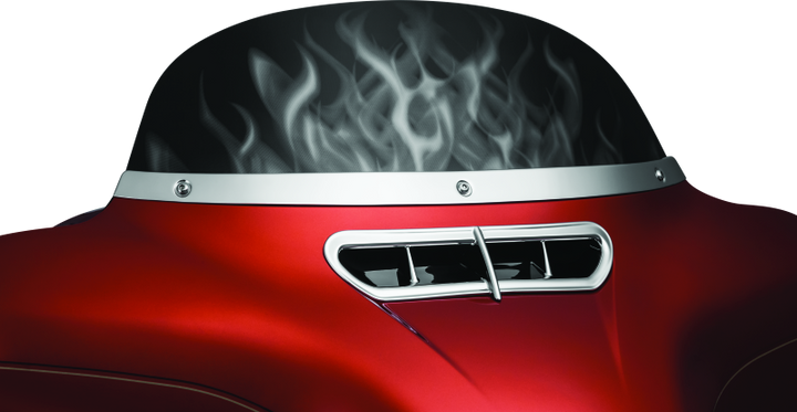 Kuryakyn Smooth Windshield Trim 14-Up Touring Chrome - Bull Strap
