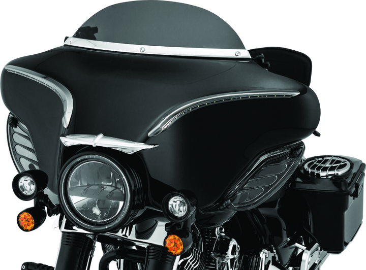 Kuryakyn Smooth Windshield Trim 96-13 Touring Chrome - Bull Strap
