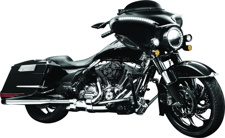 Kuryakyn Smooth Windshield Trim 96-13 Touring Gloss Black - Bull Strap