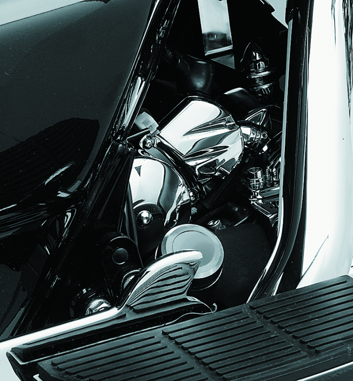 Kuryakyn Solenoid Cover 90-06 Big Twins 91-19 XL Sportsters Chrome - Bull Strap