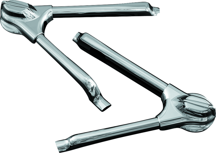 Kuryakyn Swingarm Tube Covers 08-17 Softail Models Chrome - Bull Strap