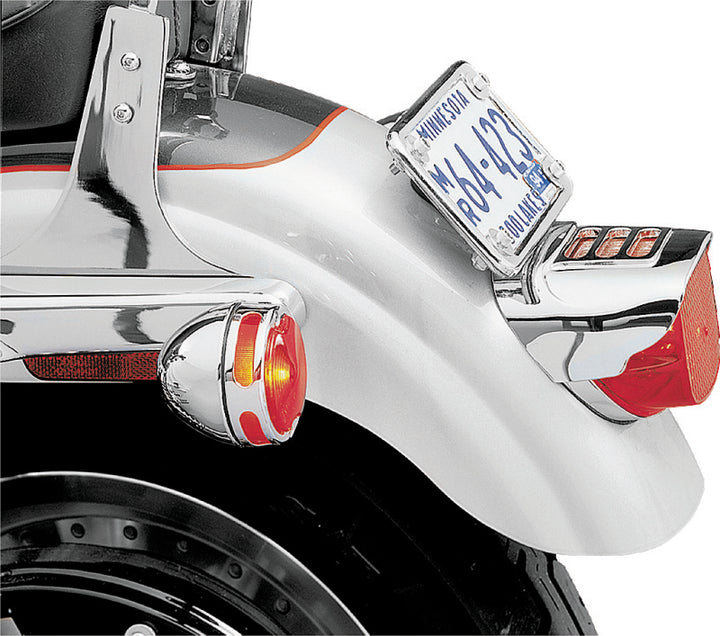Kuryakyn Tail Lamp Visor With Slots Chrome - Bull Strap