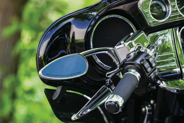 Kuryakyn Teardrop Mirrors Chrome - Bull Strap