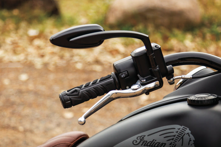 Kuryakyn Teardrop Mirrors Satin Black - Bull Strap