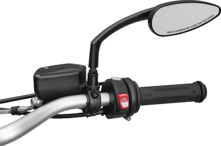 Kuryakyn Teardrop Mirrors Satin Black - Bull Strap