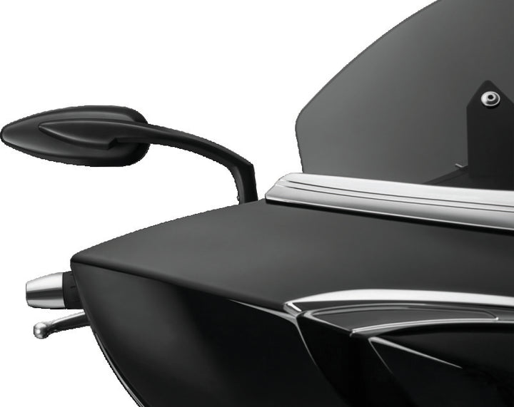 Kuryakyn Teardrop Mirrors Satin Black - Bull Strap