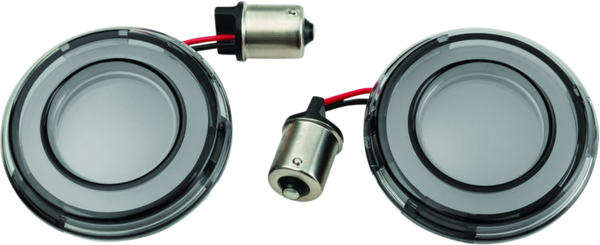 Kuryakyn Tracer L.E.D. Front Turn Signal Insert, Red Light, Smoke Lens 1156 - Bull Strap