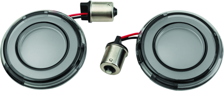 Kuryakyn Tracer L.E.D. Front Turn Signal Insert, Red Light, Smoke Lens 1156 - Bull Strap