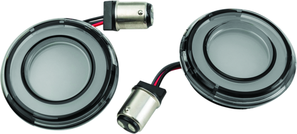 Kuryakyn Tracer L.E.D. Turn Signal Inserts Red/Red Smoke Lens Rear - Bull Strap