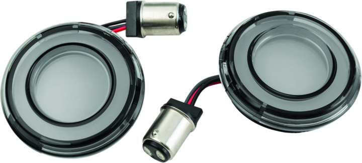 Kuryakyn Tracer L.E.D. Turn Signal Inserts Red/Red Smoke Lens Rear - Bull Strap